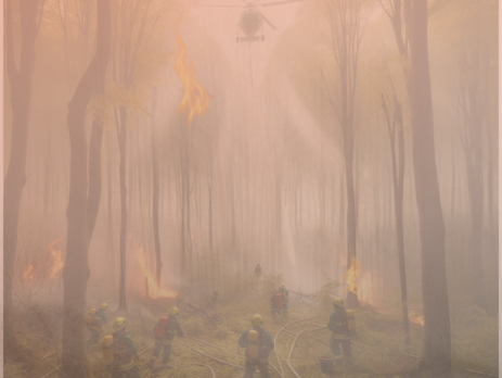 incendio nella foresta